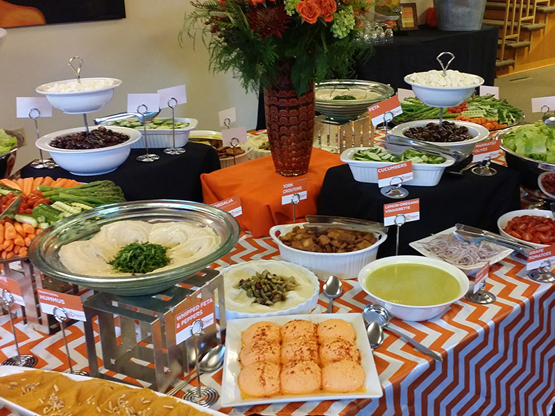 Hummus and vegetable display