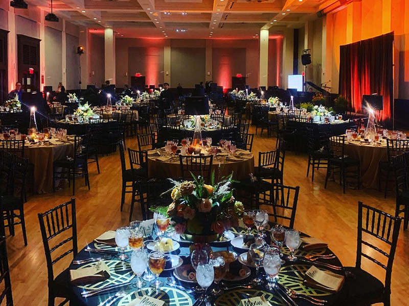 Ballroom setup for catering event