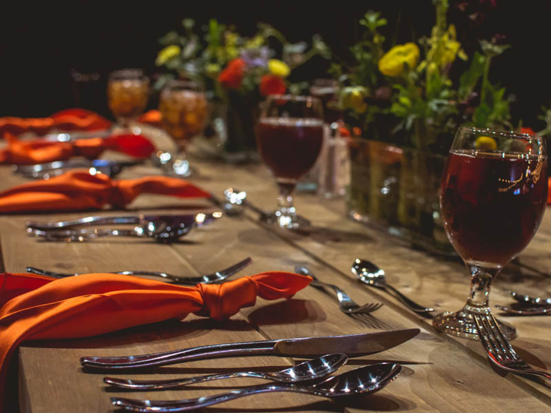 Table setting from catering event