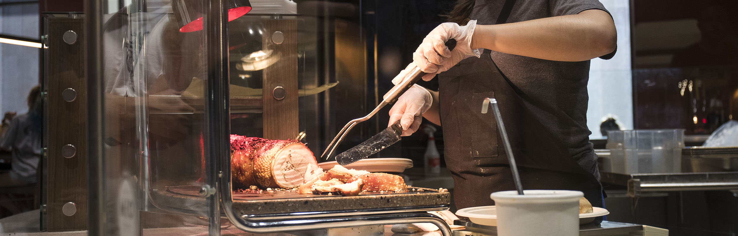 Hand-carved meat at Carvery