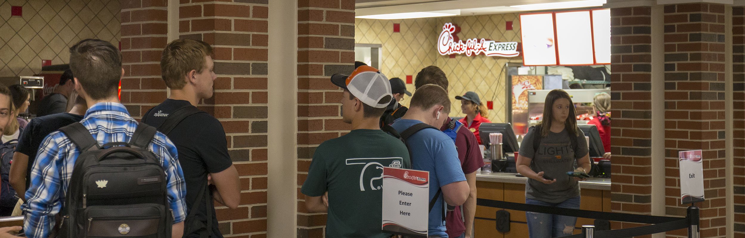 Students in line at Chick-fil-A